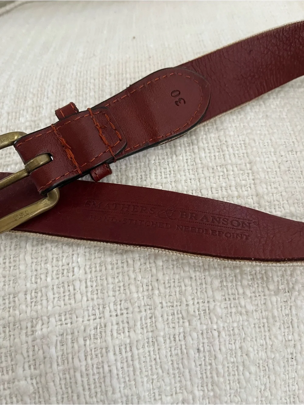 Smathers & Branson Needlepoint Multi-Fish Belt - Size 30 Preppy/Fishing